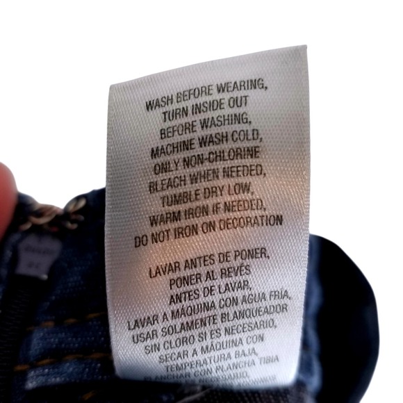 Basic Editions Women's Denim Maxi Skirt Embroidered Flowers Dark Wash Size 12 - Picture 11 of 16